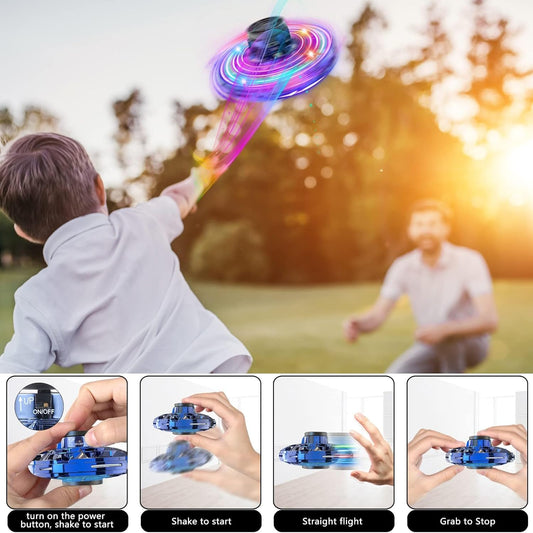 Flying Spinner with LED Lights USB Rechargeable for Fun Indoor Outdoor