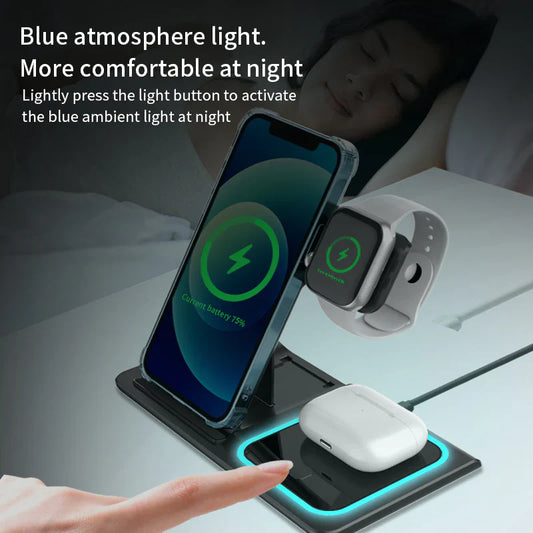 3-in-1 Wireless Charger for Apple and Android